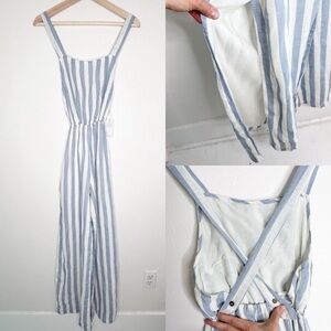 Winston White Blue & White Striped Jumpsuit Size XS NWT